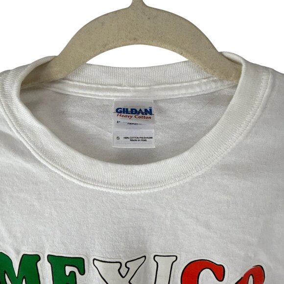 Gildan Mexico Soccer T-Shirt Size S Heavy Cotton Graphic Tee World Cup Style - Picture 2 of 7